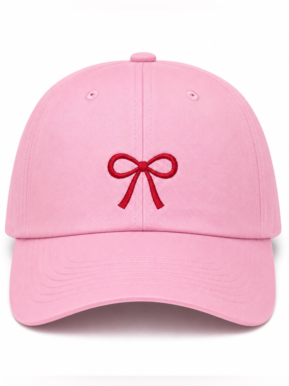 🎀 Pink Bow Embroidered Dad Hat Coquette Girly Adjustable Cute Cap Aesthetic